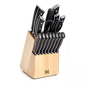 SALT Forged Triple Rivet 18-Piece Cutlery Set in Black | Tapered edged make cooking easy