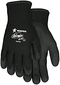 Memphis MCR Safety Ninja Ice 15 Gauge black nylon, HPT palm and fingertips Size XL 12-Pairs