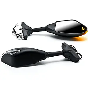 Krator Matte Black Integrated Mirrors w/LED Turn Signals For Kawasaki Ninja 650R 650 R