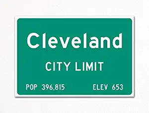 Cleveland City Limit Sign Souvenir Fridge Magnet