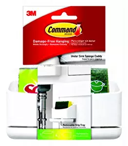 Command 17609-HWES Sink Caddy, Holder, 4-Medium Strips + 1 Scotch-Brite Sponge Included