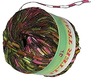 Glitter Trail Metallic Ladder Yarn 317 Pink Green