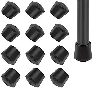 12 Pieces Rubber Chair Leg Caps, Chair Caps, Chair Tips, 1 inch Chair Caps Legs for Indoor Home Outdoor Patio Garden Office Round Chair Leg, Black