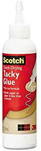 Scotch 6052B Quick-Drying Tacky Glue, 4 oz, Precision Tip