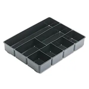 Extra Deep Desk Drawer Director Tray, Plastic, Black, Sold as 1 Each