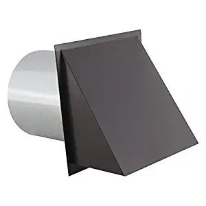 Hooded Wall Vent with Screen and Damper - Painted 7 inch Brown