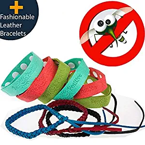 Mosquito Repellent Bracelet 9pcs 100% All Natural Plant-Based Oil Non-Toxic Travel Insect Repellent Safe Deet Free Band Soft Super microfiber Material Protection Outdoor - Indoor for Adults & Kids