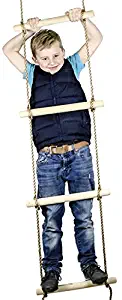 Squirrel Products 6 ft. Climbing Rope Ladder for Kids - Swing Set Accessories - Additions & Replacements for Active Outdoor Play Equipment