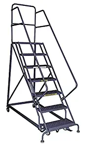 Tri-Arc 10-Step Rolling Ladder, Serrated Step Tread, 136" Overall Height, 600 lb. Load Capacity - KDHS110242