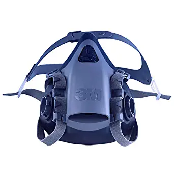 3M 7503 Large Silicone Ultimate Half Mask 7500 Series Reusable Respirator with Cool Flow Exhalation Valve, 4 Point Harness and Bayonet Connection, English, 15.34 fl. oz, Plastic, 5.8" x 10" x 7"