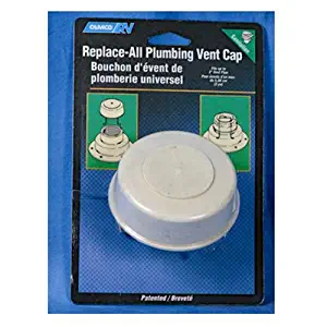 Camco Replace-All Plumbing Vent Cap with Spring Attachment - Replaces Lost or Damaged RV Plumbing Vent Caps | Fits Up to 2" Plumbing Vent Pipe - White (40034)