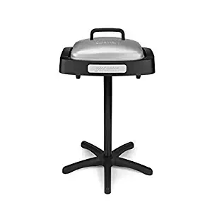 Electric Barbecue Grill with Stand. Bbq Grills Indoor and Outdoor Non Stick with Lid & Reversible Plate, Easily Portable, 180 Square Inch w/ plate and drip tray. Perfect for Grilling, Family Meals.