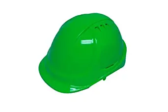 Liberty DuraShell HDPE Vented Hard Hat with 6 Point Ratchet Suspension, Hi-Vis Green (Pack of 6)