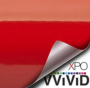 VViViD Red Gloss Car Wrap Vinyl Roll with Air Release Adhesive 3mil (3ft x 5ft)
