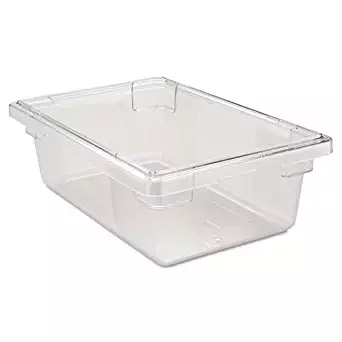 Rubbermaid Commercial 3309CLE Food/Tote Boxes, 3 1/2 gal, 18 w x 12 d x 6 h, Clear