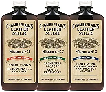 Leather Milk Leather Restoration Kit. Leather Cleaner, Conditioner, and Water Protector - No. 1-3 Leather Care Kit - All Natural, Non-Toxic. 2 Sizes. Made in The USA. Includes 3 Restoration Pads!