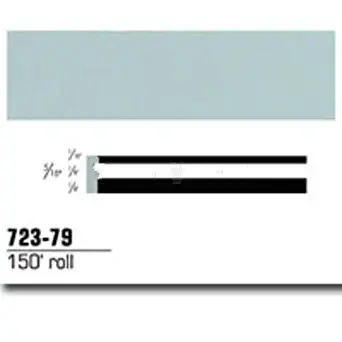 3M Scotchcal 72379 Vinyl Film Coated Double Striping Tape, 150' Length x 5/16" Width, Pale Gray