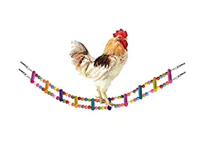 BWOGUE Wooden Chicken Flexible Ladder,Parrot Chicken Swing,Pet Toy