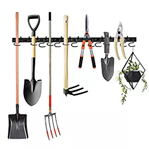 Adjustable Storage System 48 Inch, Wall Holders for Tools, Wall Mount Tool Organizer, Garage Organizer, Garden Tool Organizer, Garage Storage