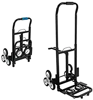 BestEquip Portable 330 LBS Capacity Stair Climbing Cart 30 Inch Folded Height Stair Climber Hand Truck with Three-Wheel Chassis and Two Spare Wheels for Easy Climbing