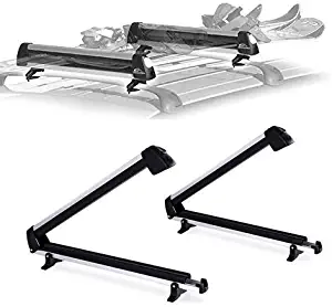 Car Rack & Carrier Ski Car Rack Aluminum Universal Ski Roof Rack Fits 6 Pairs Skis Or 4 Snowboards, Ski Roof Carrier Fit Most Vehicles Equipped Cross Bars