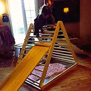 HomeForDreams Climbing Triangle, Baby Climber, Climbing Ladder for Toddler, Pikler Triangle, Step Triangle, (Triangle + Ladder/Slide Board)