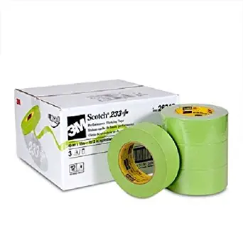 3M Scotch 233+ Performance Paper Masking Tape, 60 yds Length x 2" Width, Green (Case of 12)