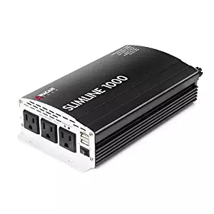 Wagan 3720 Black 1000W Slim Line AC to DC Power Inverter 1000W TrueRated and 2000W Surge Power