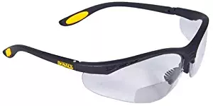 Dewalt DPG59-125C Reinforcer Rx-Bifocal 2.5 Clear Lens High Performance Protective Safety Glasses with Rubber Temples and Protective Eyeglass Sleeve