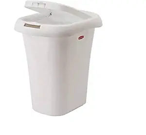 Rubbermaid 5.25-Gallon Spring Top Wastebasket, White