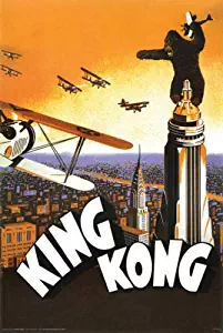 Hotstuff King Kong 1933 Movie Poster Empire State Building Airplanes Vintage Style 24"x36"