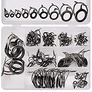 Fishcm 7pcs Set / 85pcs/lot 9 Variety Size Stainless Steel Ceramics Bait Casting Rod Guides Fishing Rod Guides Tips Parts Rod Building Repair Eye Ring Set