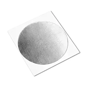 3M 1120 Silver Aluminum Foil Tape with Conductive Acrylic Adhesive, 1.5" Diameter Circles (Pack of 100)