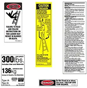 Werner 300 LB Fiberglass Step Ladder Label Kits by Werner