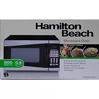 Hamilton Beach 0.9 cu ft 900W Microwave, Stainless Steel