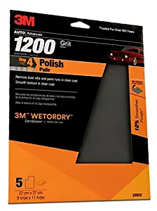 3M Wetordry Sandpaper, 32022, 9 in x 11 in, 1200 Grit, 5 sheets per pack