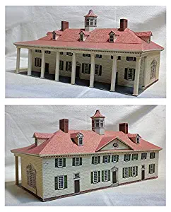 AHM Mount Vernon(George Washington's House) - Hand Built up cardstock & Wood Building Structure 3 Dimensional kit