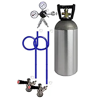 Kegco 2PDDK10 2 Product Direct Draw Kit for Commercial Kegerators and Jockey Boxes with 10 lb. CO2 Tank