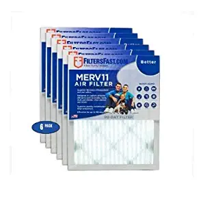 18" x 25" x 1" (Actual Size: 17.75" x 24.75" x 0.75") 1" Pleated Air Filter MERV 11 6-Pack by Filters Fast