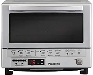 Panasonic FlashXpress Compact Toaster Oven with Double Infrared Heating, Crumb Tray and 1300 Watts of Cooking Power - 4 Slice Countertop Toaster Oven - NB-G110P (Stainless Steel)