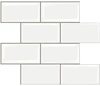 STICKGOO Peel and Stick Subway Tile, Stick on Tiles Backsplash for Kitchen & Bathroom in White (Pack of 10, Thicker Design)