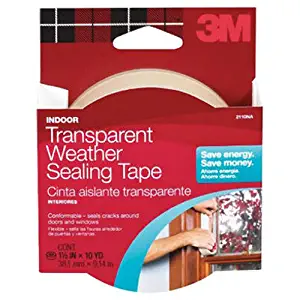 3M Interior Transparent Weather Sealing Tape, 1.5-Inch by 10-Yard