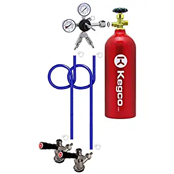 Kegco 2PDDK5 2 Product Direct Draw Kit for Commercial Kegerators and Jockey Boxes with 5 lb. CO2 Tank