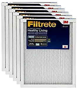 Filtrete Healthy Living Ultimate Allergen Reduction AC Furnace Air Filter, MPR 1900, 17.5 x 23.5 x 1-Inches, 6-Pack