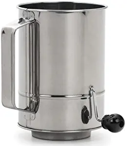 RSVP International Endurance Stainless Steel 5-Cup Crank Style Flour Sifter (SIFT-5CR)