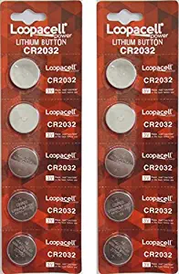 10 Pack Loopacell / 2032 / CR2032 / 3V / Lithium Coin Cell Battery