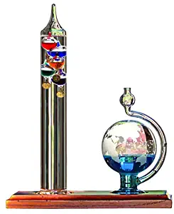 AcuRite 00795A2 Galileo Thermometer with Glass Globe Barometer, Barometer Set