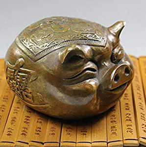 Viet JK Statues & Sculptures - Chinese Zodiac Fortune Copper Pig Collection Upscale Home Furnishing Birthday Gift Brass Sculpture Statue Shipping - by GTIN - 1 Pcs