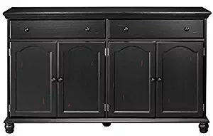 Home Decorators Collection Harwick Black Credenza Sideboard Buffet Table 35" H x 60" W x 16" D, 60" W, BLACK