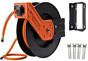 Giraffe Retractable Air Hose Reel With 3/8 in. x 50 Ft Hybrid Air Hose, Industrial Grade Auto Rewind 300 PSI Heavy Duty Steel Reel